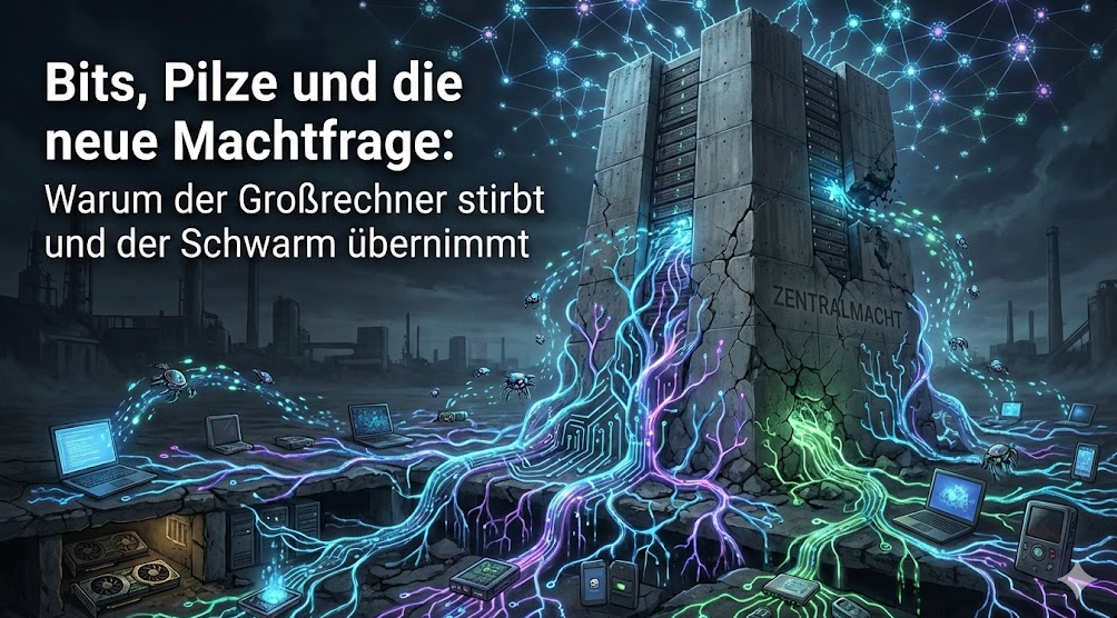 Bits, Pilze und die neue Machtfrage: Warum der Großrechner stirbt und der Schwarm übernimmt